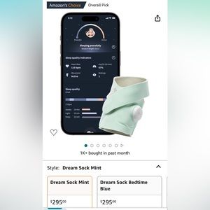 NEW IN BOX Owlet Dream Sock 🦉👼😴 (mint)